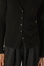 V-Neck Cardigan - Paige - Black