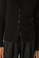 Cárdigan con cuello en V - Paige - Negro