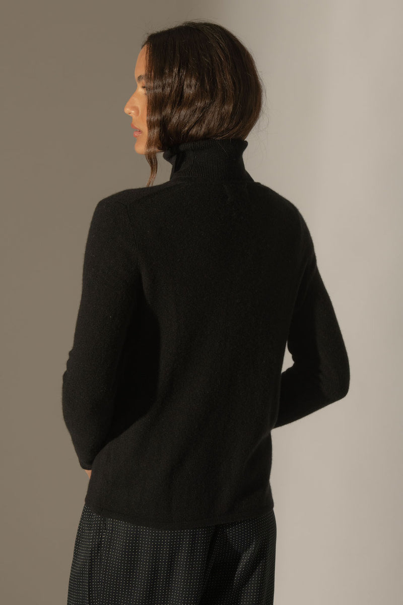 Cardigan Col V Paige - 100% Cachemire 2 Fils - Noir - Femme