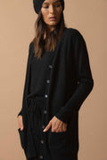 Cardigan Col V Pearl - Noir