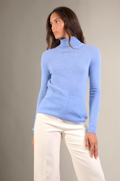 Pull Col Roulé - Ashley - Sky