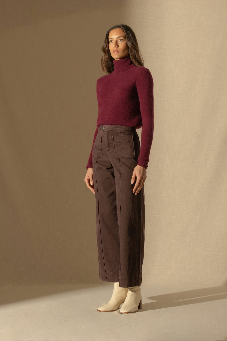 Roll Neck Jumper - Ashley - Bordeaux