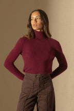 Roll Neck Jumper - Ashley - Bordeaux
