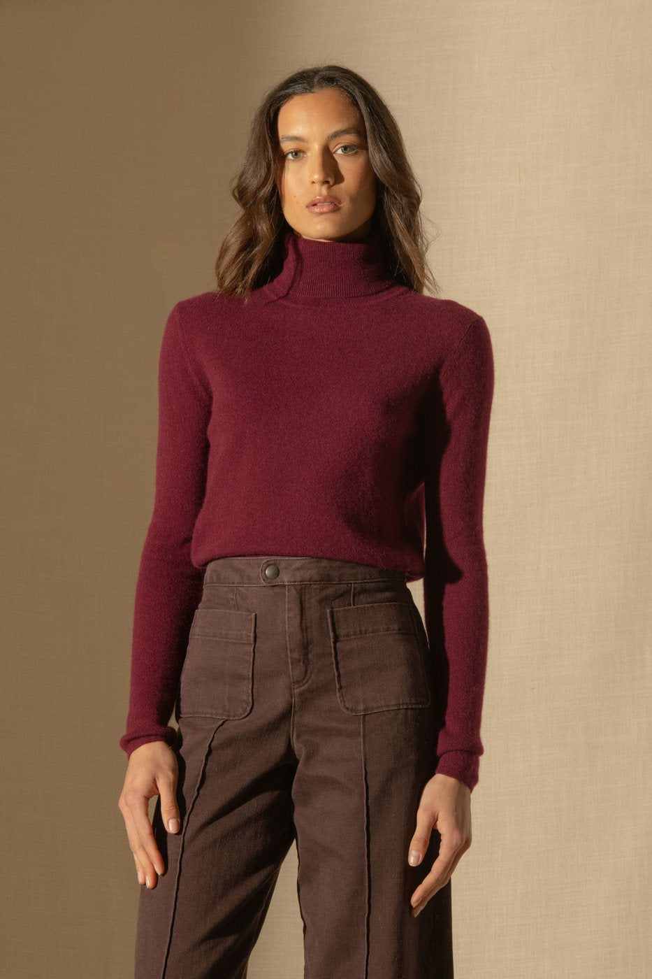 Roll Neck Jumper - Ashley - Bordeaux