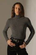Suéter de cuello alto - Ashley - Charcoal Heather