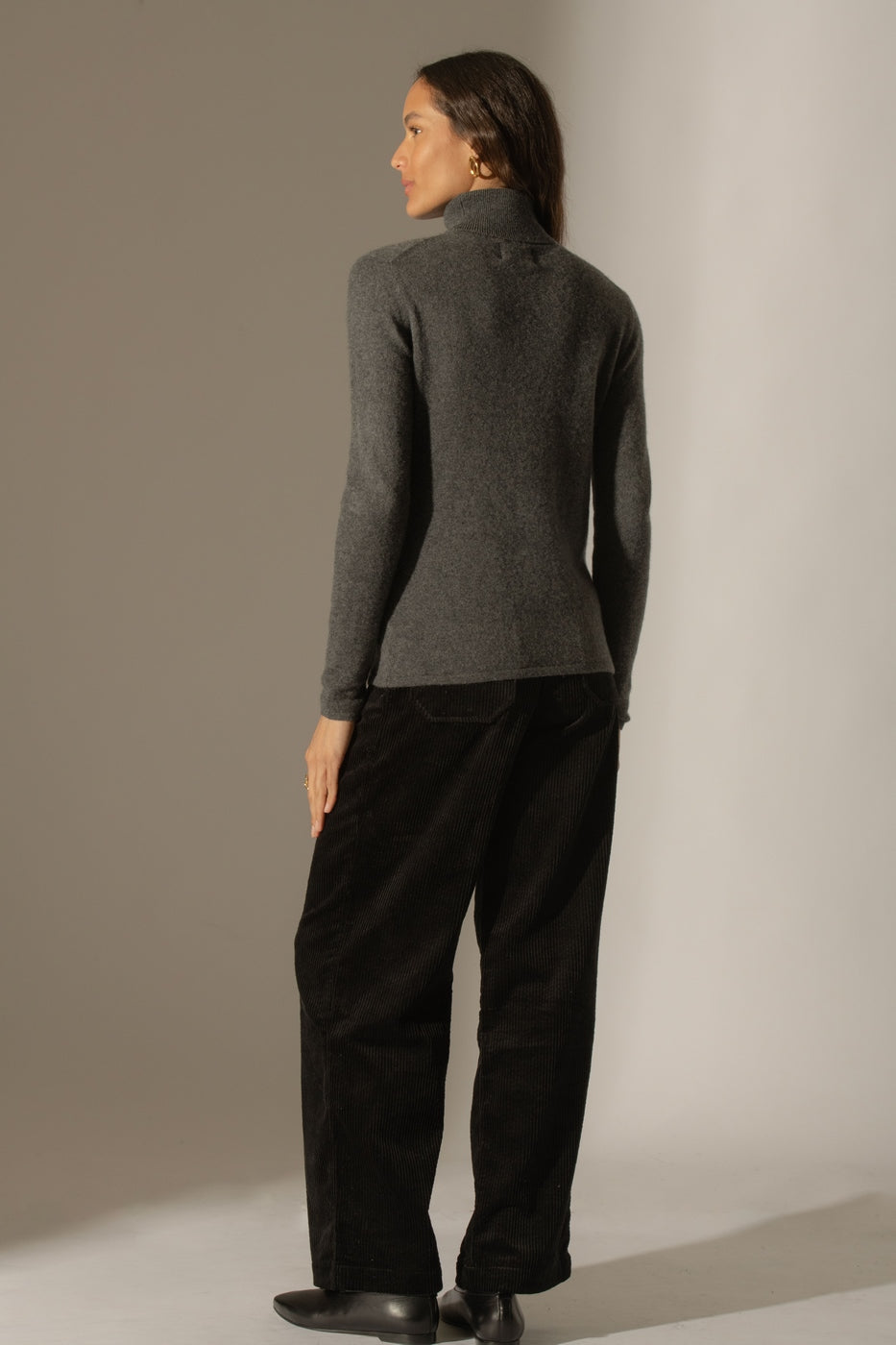 Suéter de cuello alto - Ashley - Charcoal Heather