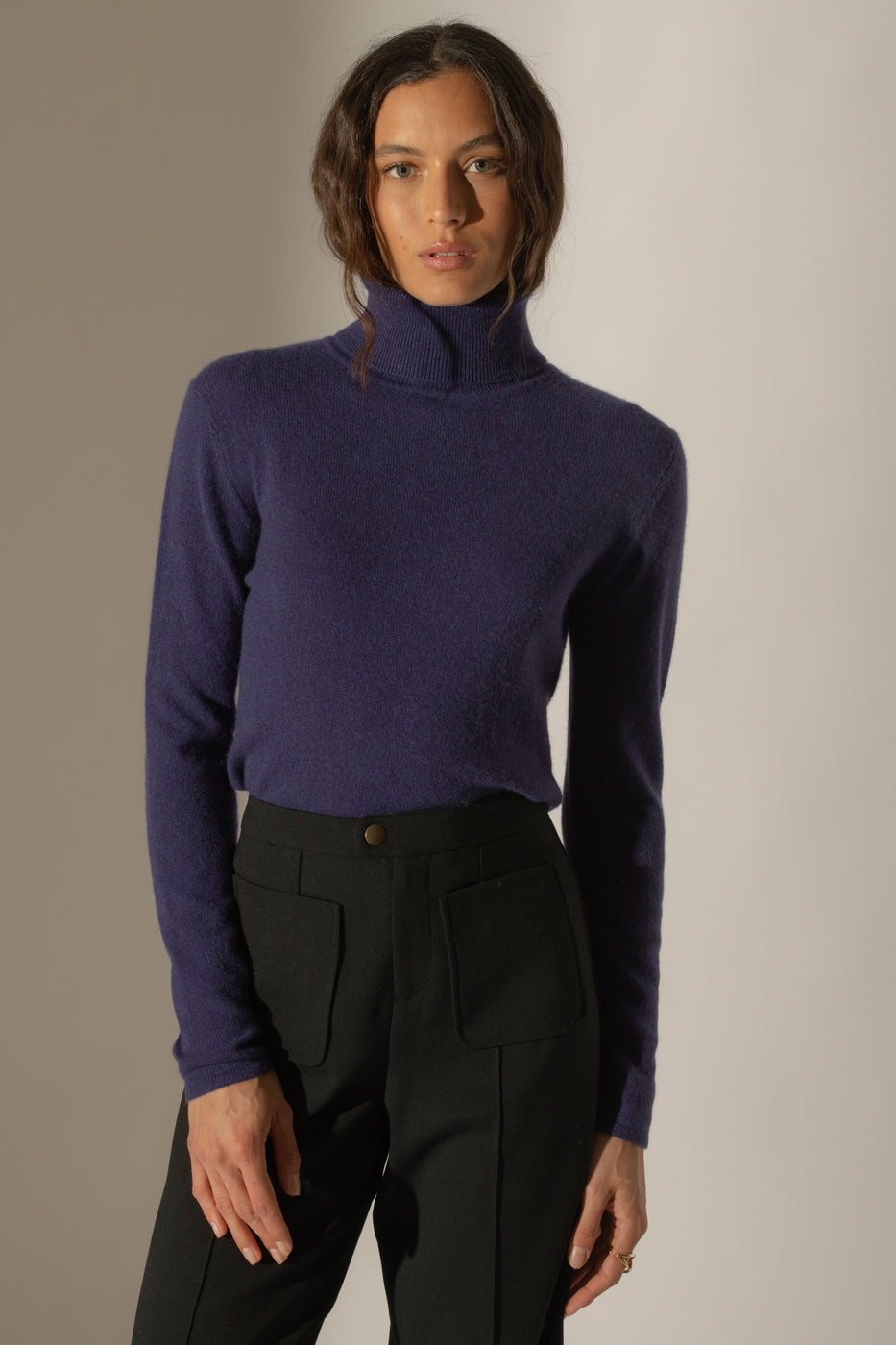 Pull Col Roulé - Ashley - Purple
