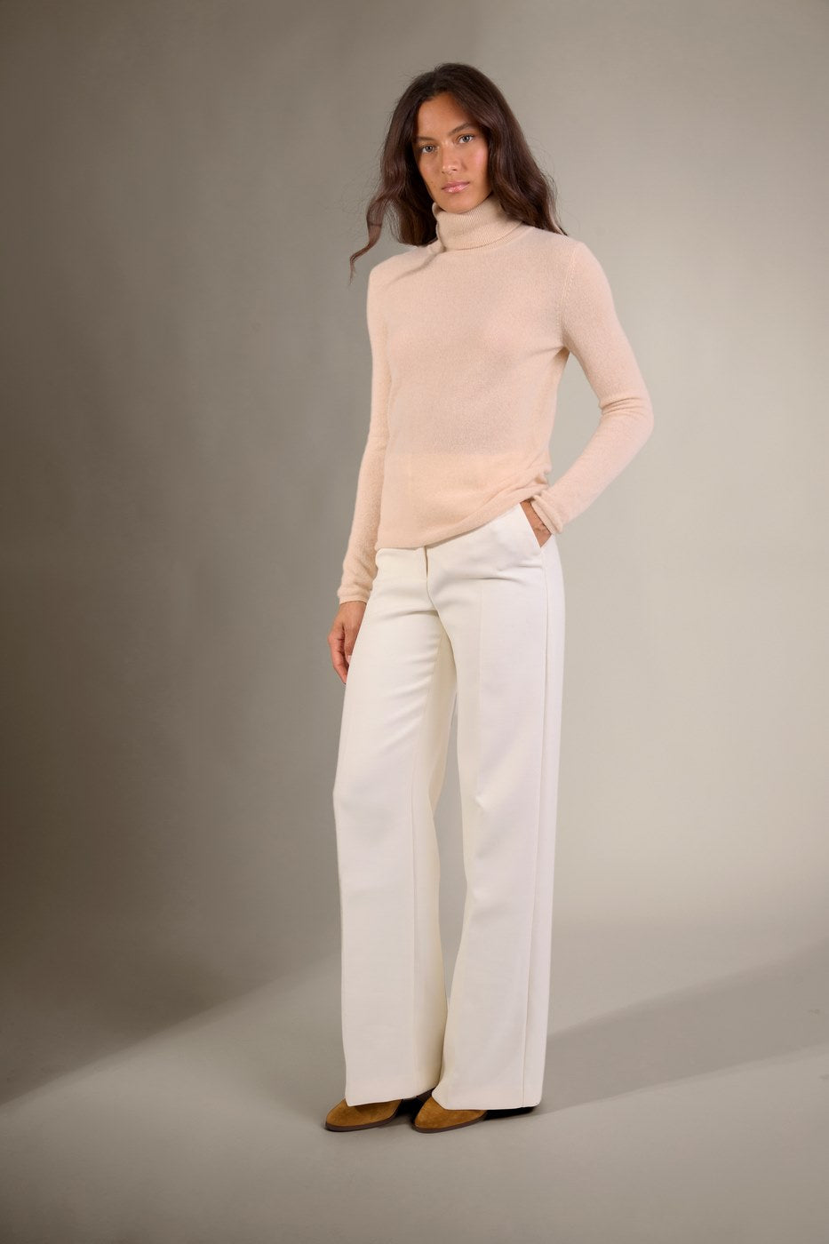Roll-Neck Jumper - Ashley - Sand