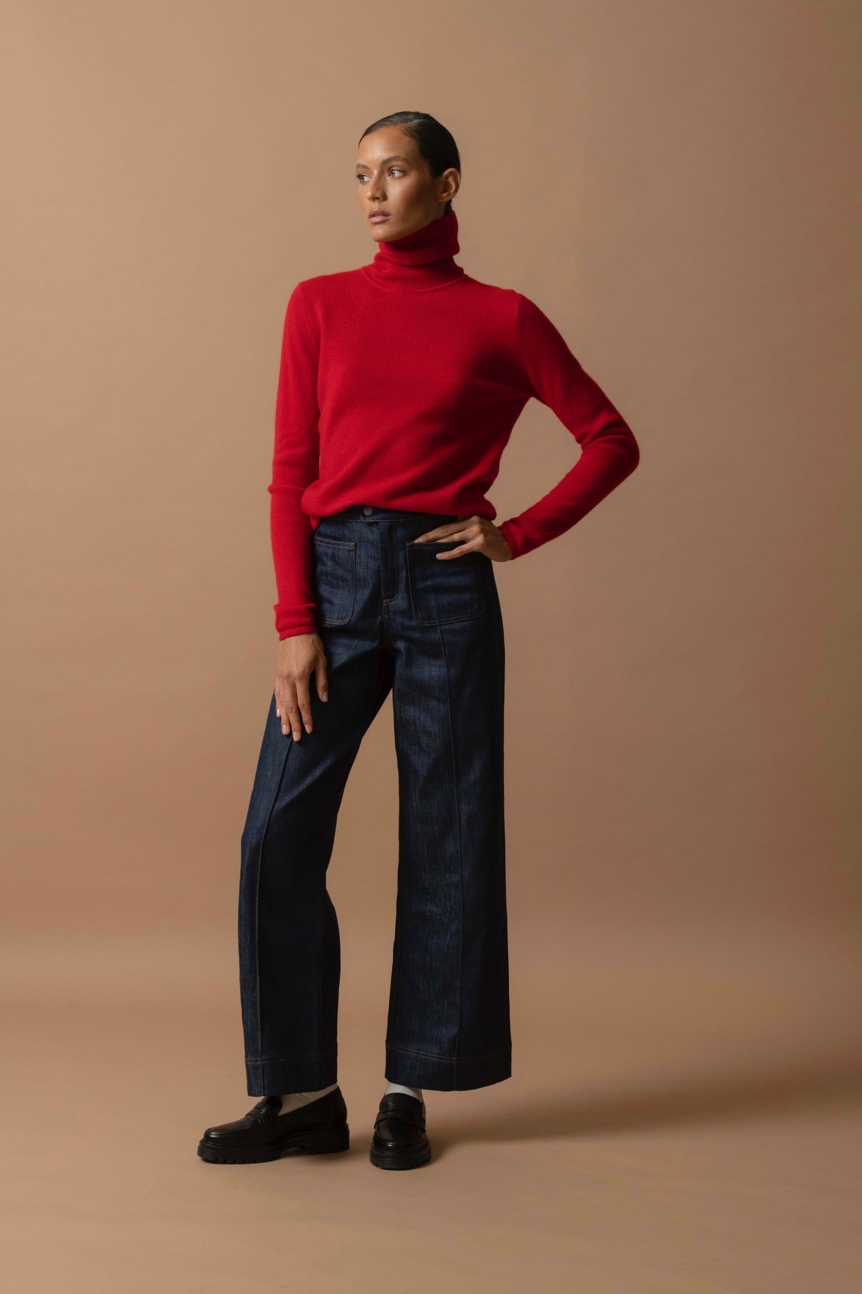 Roll-Neck Jumper - Ashley - Red