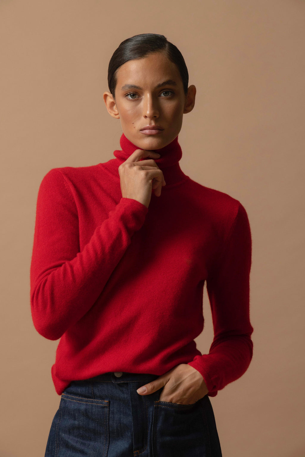 Roll-Neck Jumper - Ashley - Red