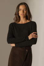 Pull Col Bateau Megan - Noir