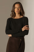 Pull Col Bateau - Megan - Noir