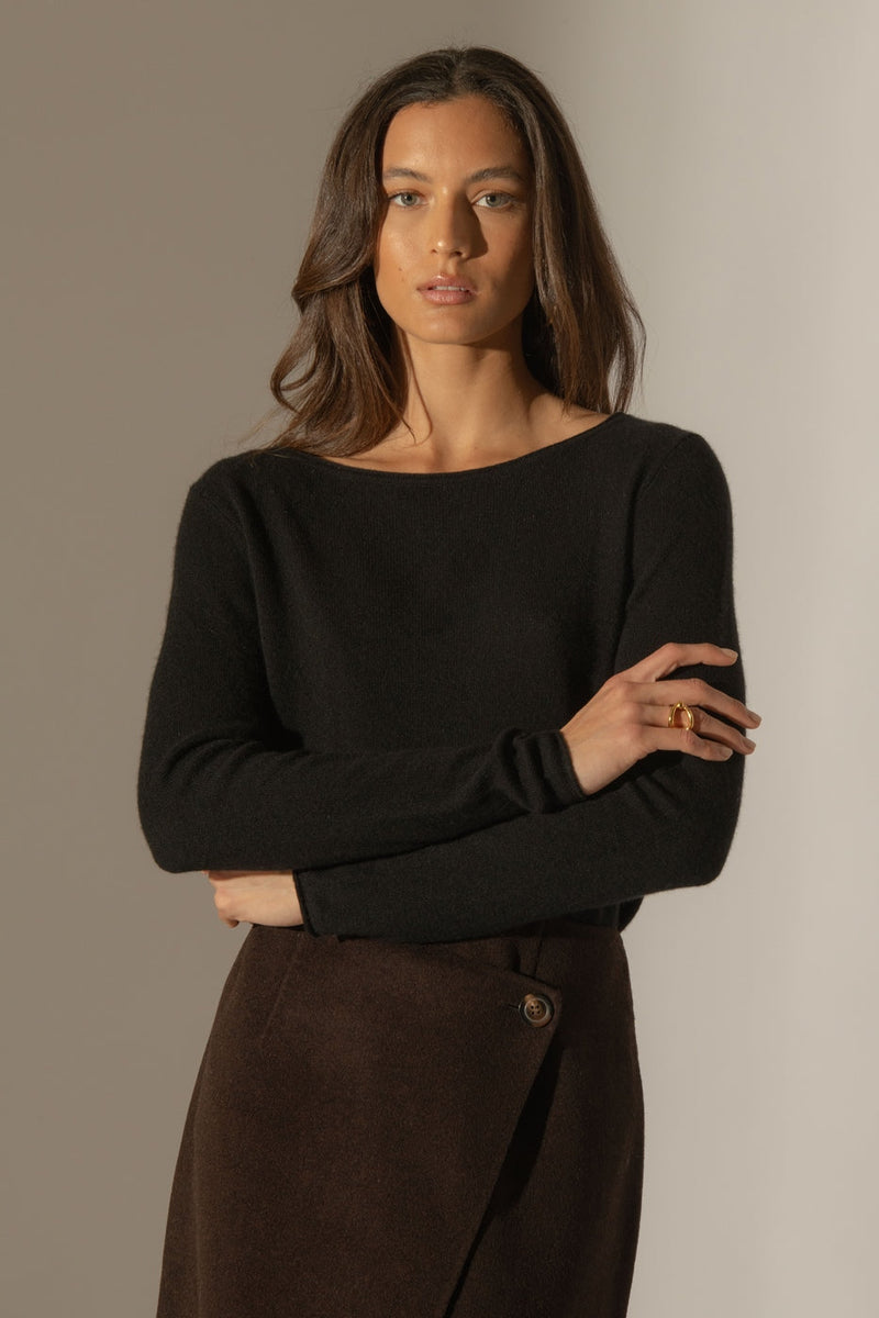 Pull Col Bateau - Megan - Noir