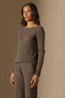 Pull Col Bateau - Megan - Taupe Chiné