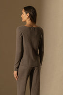 Pull Col Bateau - Megan - Taupe Chiné