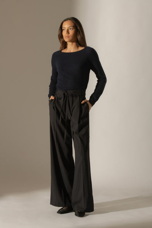 Pull Col Bateau Goutte Dos - Leslie - Navy