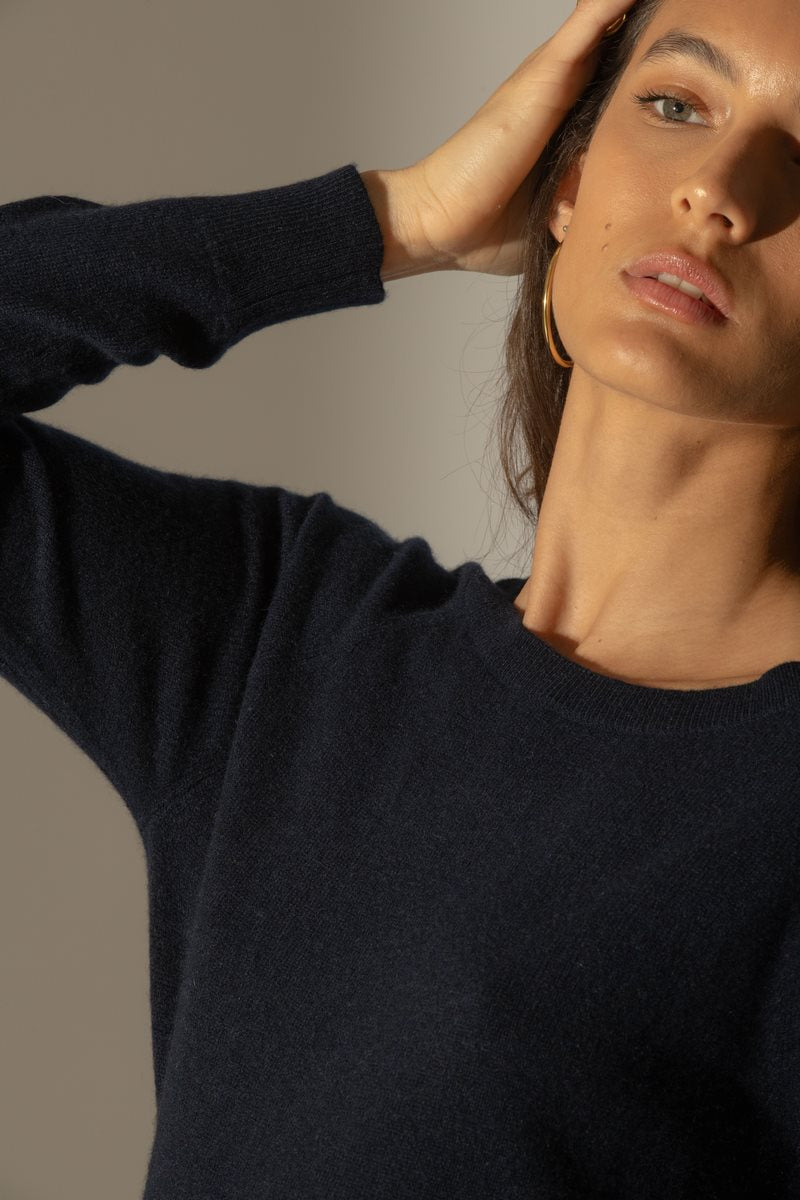 Pull Col Bateau Goutte Dos Leslie - Marine