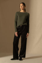 Crew Neck Jumper - Whitney - Khaki