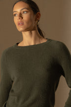 Crew Neck Jumper - Whitney - Khaki