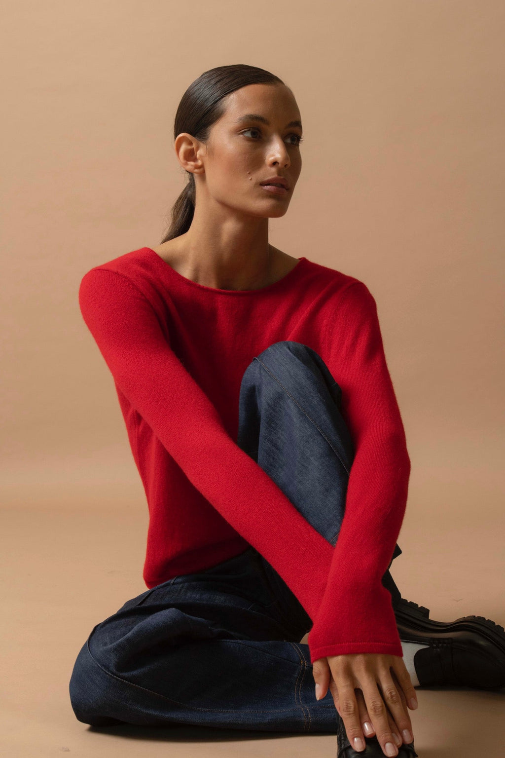 Round-Neck Jumper - Oprah - Red