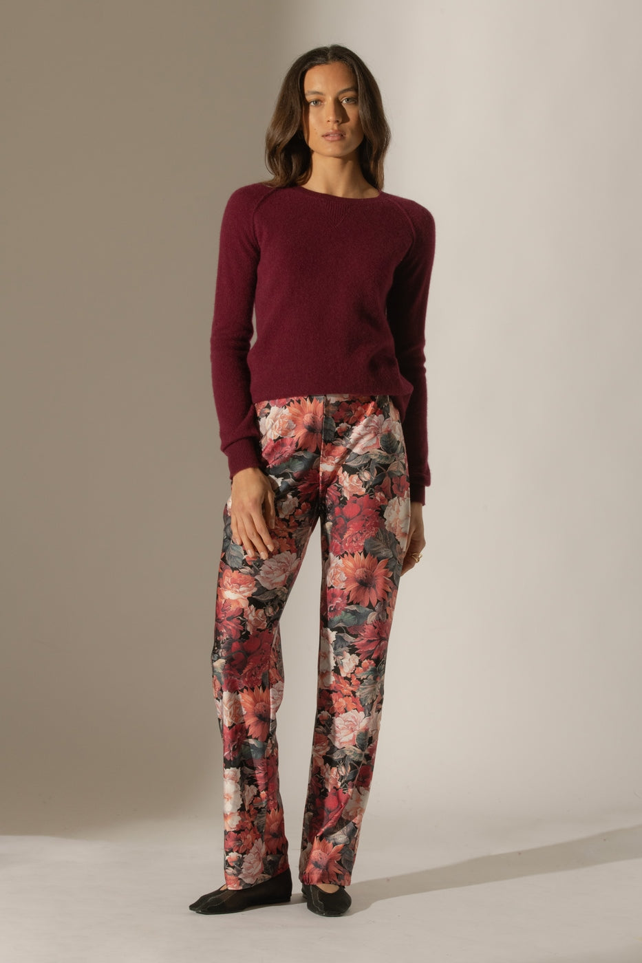 Pull Col Rond Wilma - Bordeaux