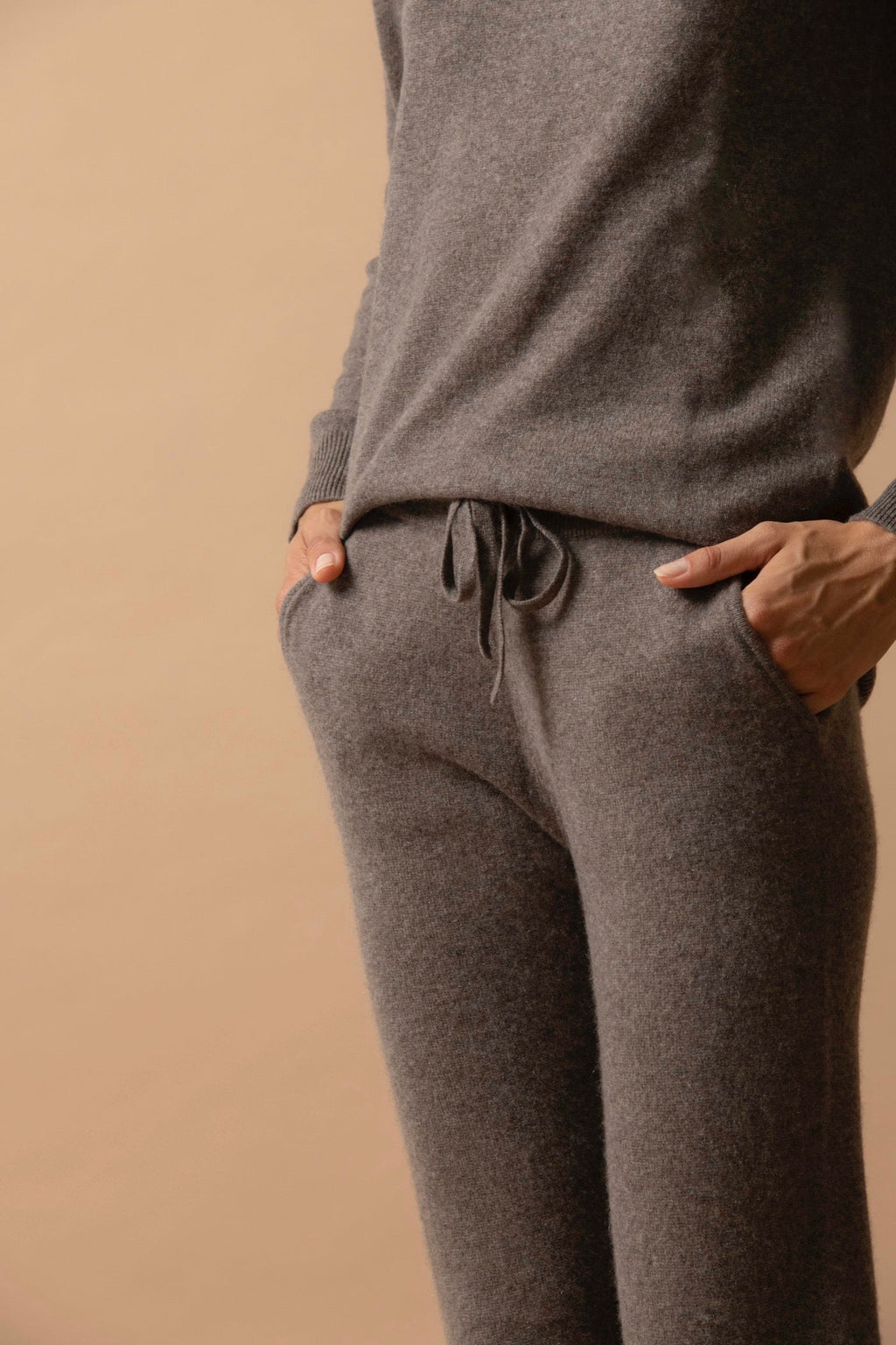 Jersey Cuello Redondo - Wilma - Taupe Jaspeado
