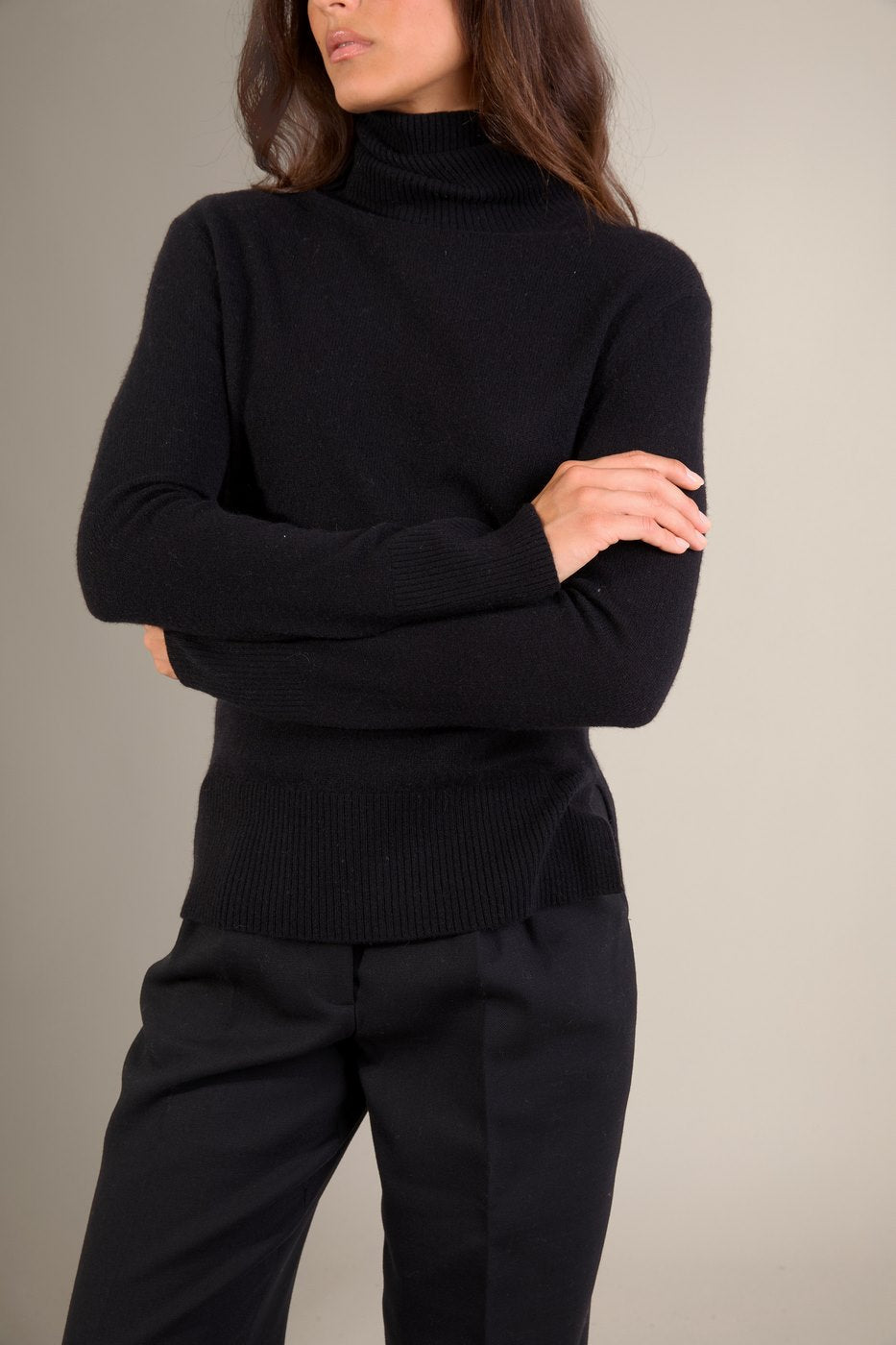 Roll Neck Jumper - Tracy - Black