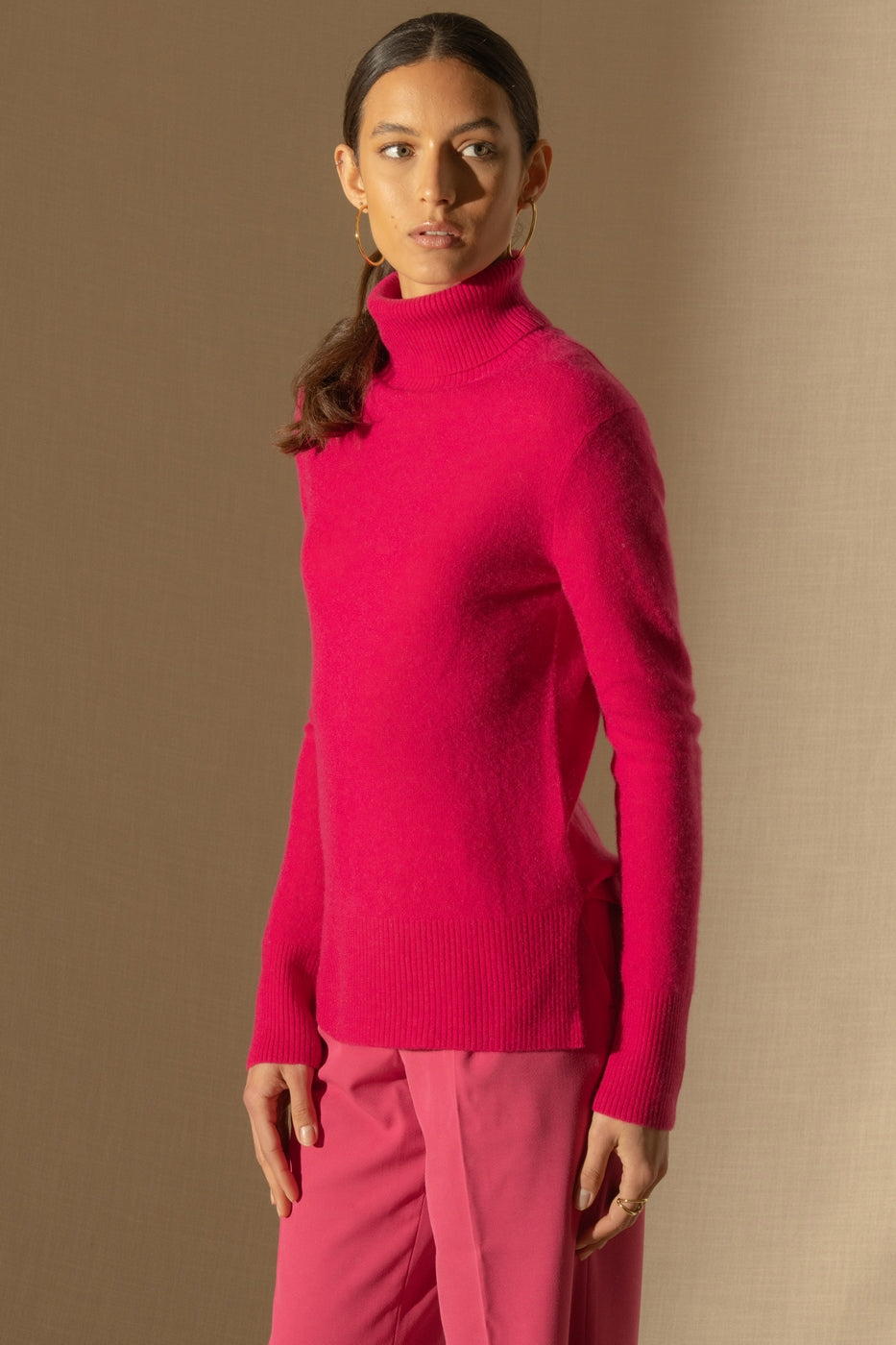 Pull Col Roulé Tracy - Fuchsia