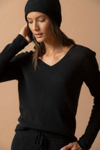Jersey de cuello en V - Shannon - Negro