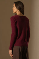 Pull Col V - Shannon - Bordeaux