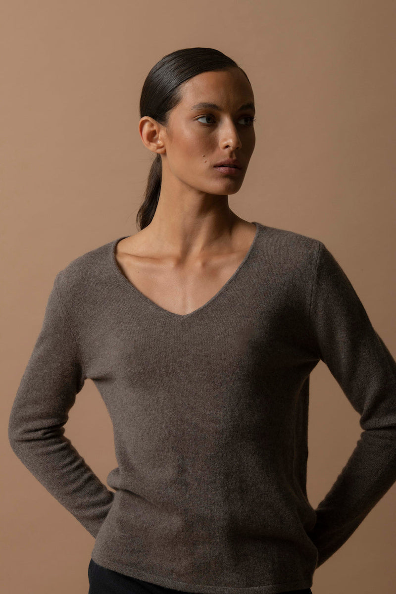 Jersey con cuello en V - Shannon - Topo moteado