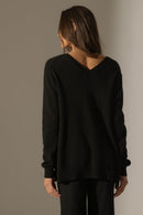 Jersey Cuello Pico Delantero Y Espalda - Lova - Negro
