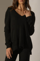 Jersey Cuello Pico Delantero Y Espalda - Lova - Negro