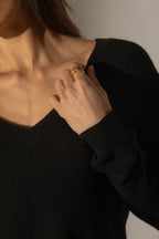 Pull Col V Devant Et Dos - Lova - Noir
