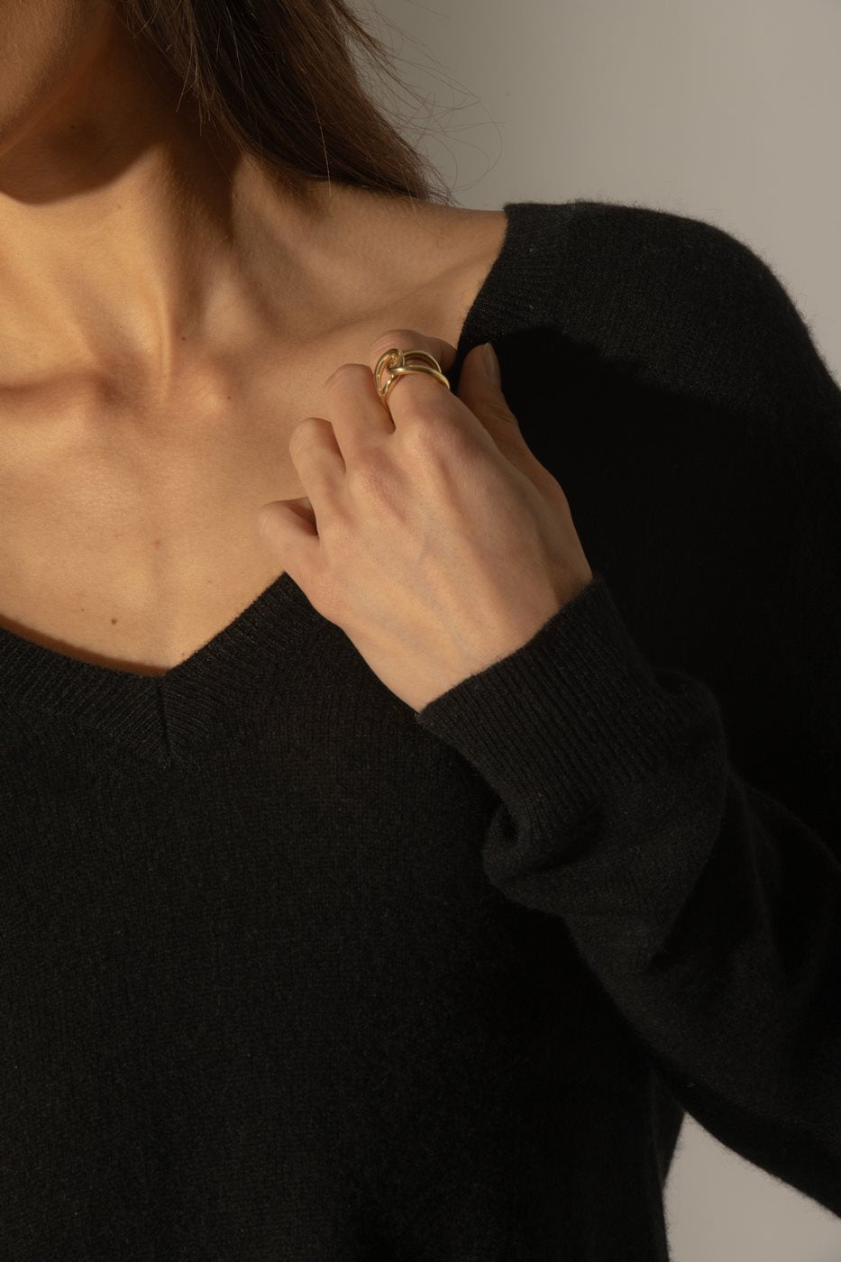 Pull Col V Devant Et Dos - Lova - Noir