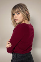 V-Neck Jumper - Penelope - Burgundy
