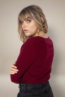 Pull Col V - Penelope - Bordeaux