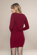 Round Neck Dress - Molli - Bordeaux