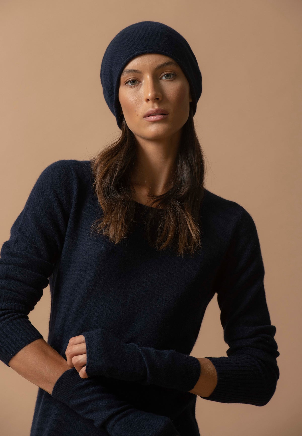Robe Col Rond Molli - Marine