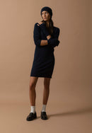 Robe Col Rond Molli - 100% Cachemire 2 Fils - Navy - Femme