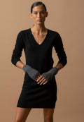 Vestido Cuello en V - Joy - Negro