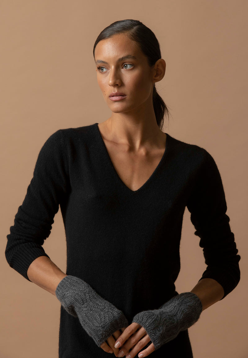 Robe Col V - Joy - Noir