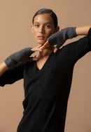 Robe Col V - Joy - Noir