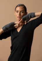 Vestido Cuello en V - Joy - Negro