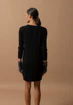 Vestido Cuello en V - Joy - Negro