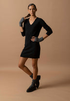 Vestido Cuello en V - Joy - Negro