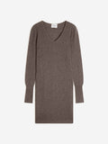Robe Col V Joy - Taupe Chiné