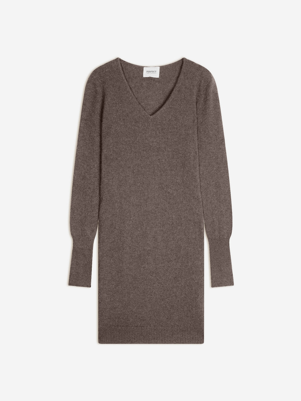 Robe Col V Joy - Taupe Chiné