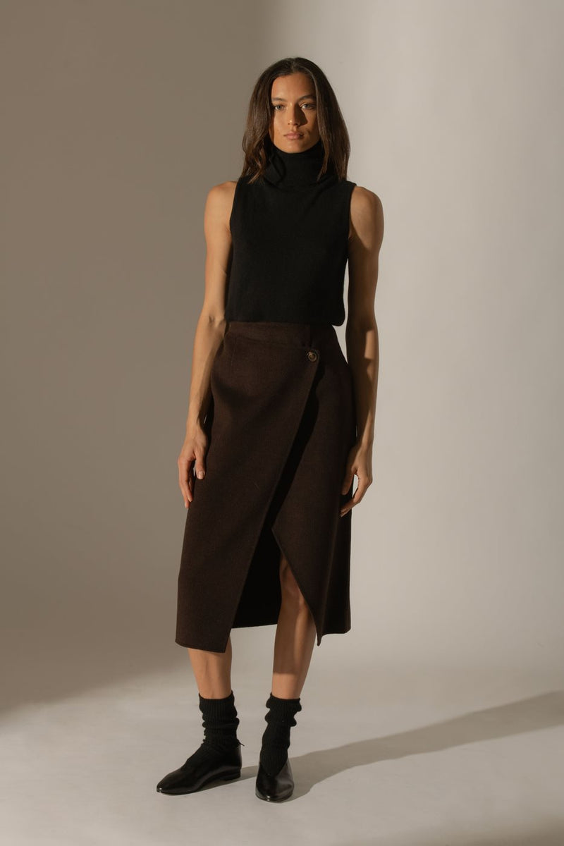 Pull Col Roulé Sans Manches - Mary - Noir