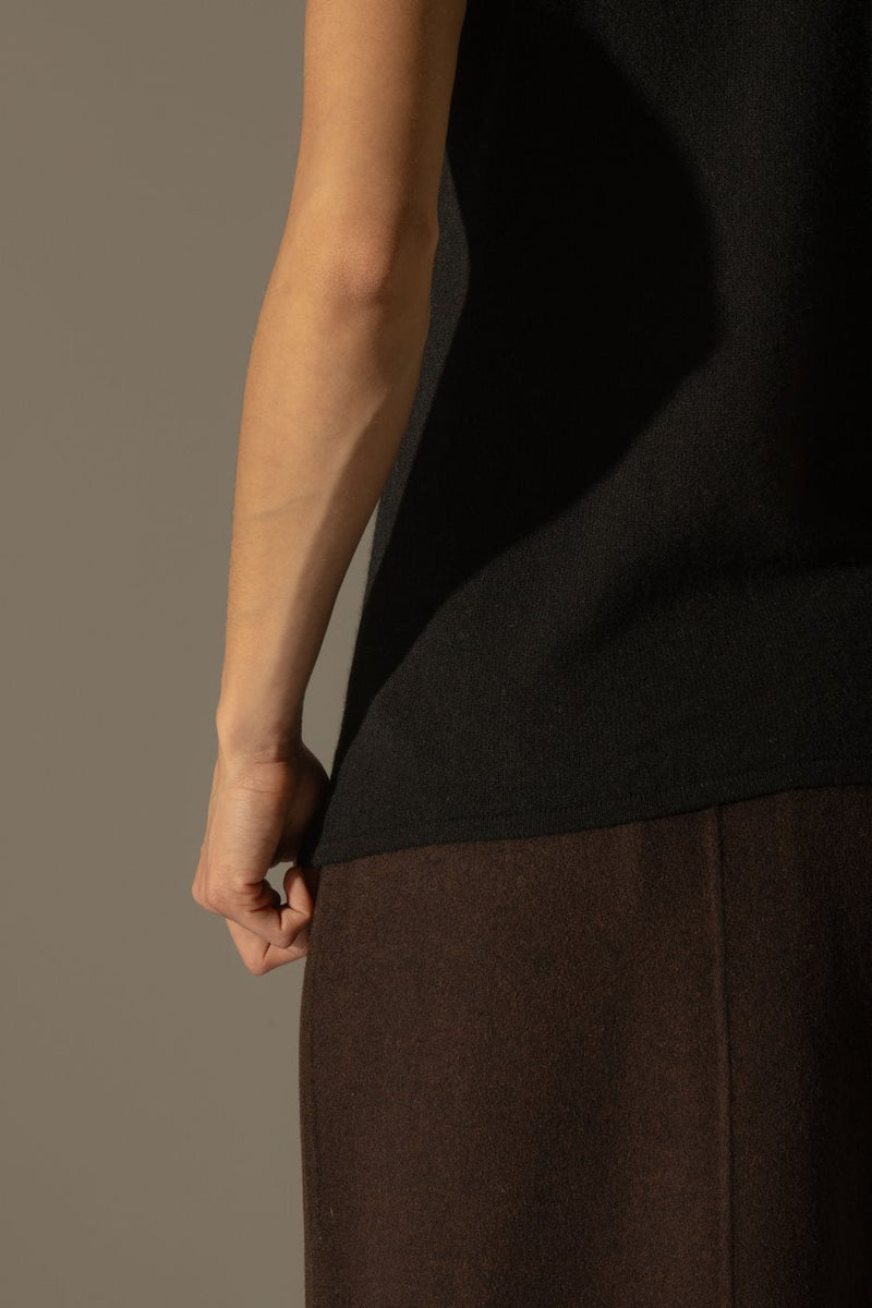 Jersey de cuello alto sin mangas - Mary - Negro
